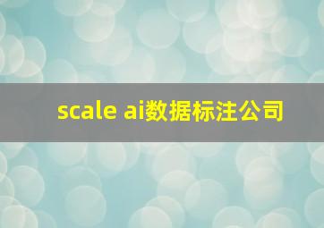 scale ai数据标注公司